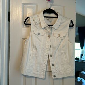 White Denim Vest